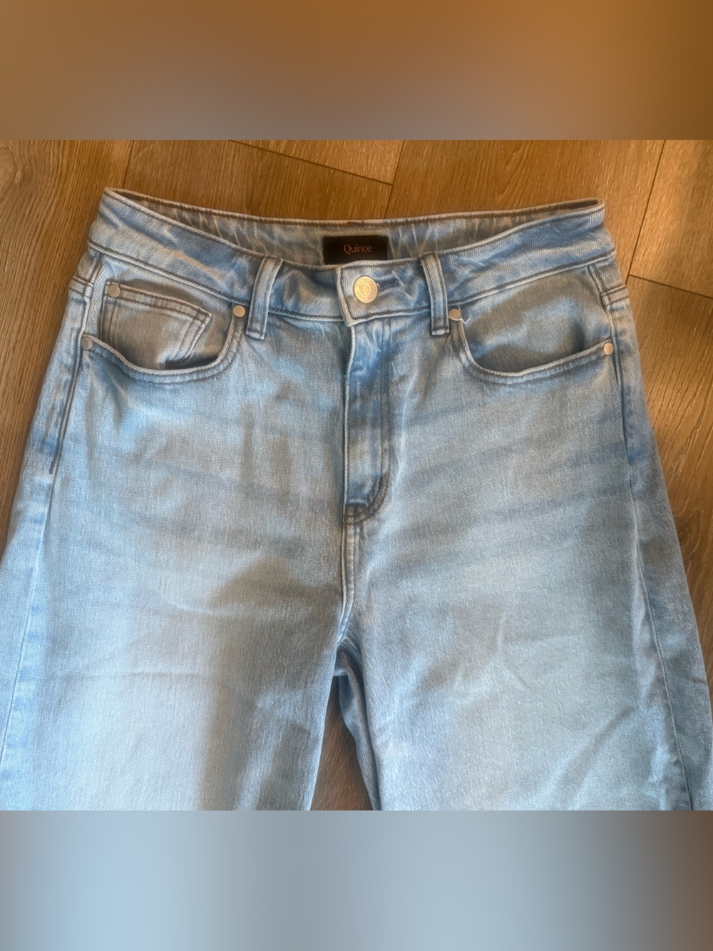 Women's Quince Bella Stretch Barrel Jeans Light Denim Size 29 - Picture 7 of 13